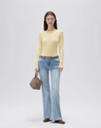 SUUKSESS Cloud Cashmere Women Boat Neck Fitted Long Sleeve Shirt Basic Knit Tops-SUUKSESS-SUUKSESS