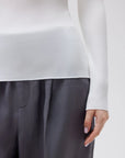 SUUKSESS Cloud Cashmere Women Boat Neck Fitted Long Sleeve Shirt Basic Knit Tops-SUUKSESS-SUUKSESS