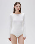 SUUKSESS Cloud Cashmere Women Boat Neck Fitted Long Sleeve Shirt Basic Knit Tops-SUUKSESS-SUUKSESS