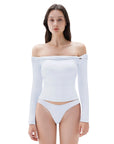 SUUKSESS Women Off The Shoulder Tops with Built in Bra Double Lined Going Out Fitted Basic Fall Shirts-SUUKSESS-SUUKSESS