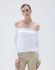 SUUKSESS Women Off The Shoulder Tops with Built in Bra Double Lined Going Out Fitted Basic Fall Shirts-SUUKSESS-SUUKSESS