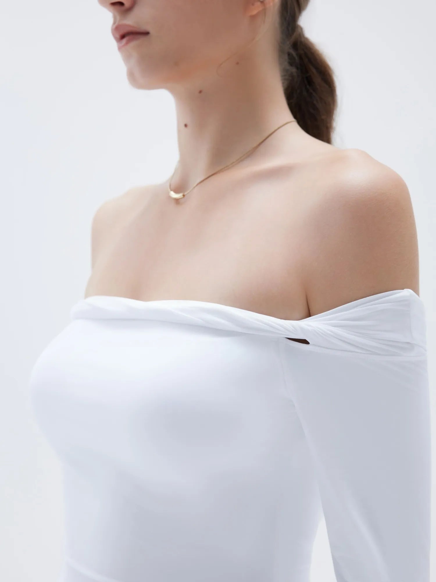 SUUKSESS Women Off The Shoulder Tops with Built in Bra Double Lined Going Out Fitted Basic Fall Shirts-SUUKSESS-SUUKSESS