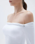 SUUKSESS Women Off The Shoulder Tops with Built in Bra Double Lined Going Out Fitted Basic Fall Shirts-SUUKSESS-SUUKSESS