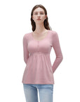 SUUKSESS Women Peplum Babydoll Tops Ribbed Long Sleeve Tunic Going Out Blouses-SUUKSESS-SUUKSESS