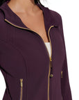 Golden Zip Up Athletic Tops Workout Jackets-SUUKSESS-SUUKSESS