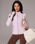 Golden Zip Up Workout Jackets-SUUKSESS-Pink-XS-SUUKSESS