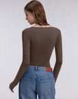 Sexy V Neck Lace Shirt - Long Sleeve
