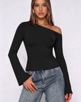 Off Shoulder Bell Long Sleeve-SUUKSESS-SUUKSESS
