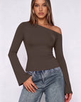 Off Shoulder Bell Long Sleeve-SUUKSESS-SUUKSESS