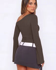 Off Shoulder Bell Long Sleeve-SUUKSESS-SUUKSESS