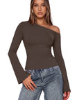 Off Shoulder Bell Long Sleeve-SUUKSESS-SUUKSESS