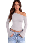 Off Shoulder Bell Long Sleeve-SUUKSESS-SUUKSESS