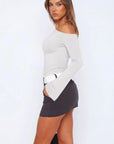 Off Shoulder Bell Long Sleeve-SUUKSESS-SUUKSESS