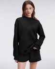 Mock Neck Oversized Sweatshirts-SUUKSESS-SUUKSESS