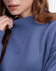 Mock Neck Oversized Sweatshirts-SUUKSESS-SUUKSESS