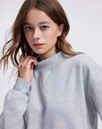 Mock Neck Oversized Sweatshirts-SUUKSESS-SUUKSESS