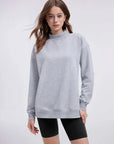 Mock Neck Oversized Sweatshirts-SUUKSESS-SUUKSESS