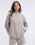 Mock Neck Oversized Sweatshirts-SUUKSESS-SUUKSESS