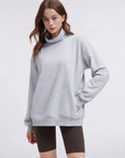 Mock Neck Sweatshirt Fleece-SUUKSESS-SUUKSESS