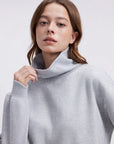 Mock Neck Sweatshirt Fleece-SUUKSESS-SUUKSESS