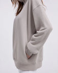 Mock Neck Sweatshirt Fleece-SUUKSESS-SUUKSESS