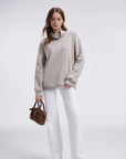 Mock Neck Sweatshirt Fleece-SUUKSESS-SUUKSESS