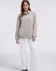 Mock Neck Sweatshirt Fleece-SUUKSESS-SUUKSESS