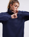 Mock Neck Sweatshirt Fleece-SUUKSESS-SUUKSESS