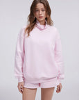 Mock Neck Sweatshirt Fleece-SUUKSESS-Baby Pink-XS-SUUKSESS