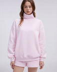 Mock Neck Sweatshirt Fleece-SUUKSESS-SUUKSESS