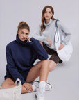 Mock Neck Sweatshirt Fleece-SUUKSESS-SUUKSESS