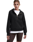 Gold Half Zip up Cotton Hoodies Sweatshirt-SUUKSESS-SUUKSESS