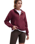 Gold Half Zip up Cotton Hoodies Sweatshirt-SUUKSESS-SUUKSESS