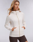 Cotton Gold Full Zip Up Athletic Jacket Sweatshirt-SUUKSESS-SUUKSESS