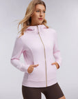 Cotton Gold Full Zip Up Athletic Jacket Sweatshirt-SUUKSESS-SUUKSESS