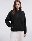 Quarter Zip Fleece Fuzzy Sherpa Jacket-SUUKSESS-SUUKSESS