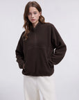 Quarter Zip Fleece Fuzzy Sherpa Jacket-SUUKSESS-SUUKSESS