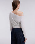Cinched Waist Off the Shoulder Tops - Long Sleeve
