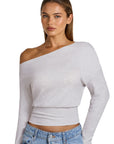 Cinched Waist Off the Shoulder Tops - Long Sleeve