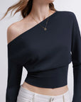 Cinched Waist Off the Shoulder Tops - Long Sleeve
