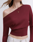 Cinched Waist Off the Shoulder Tops - Long Sleeve