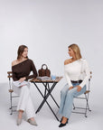 Cinched Waist Off the Shoulder Tops - Long Sleeve