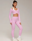 Pilates Crop Top Halter Top - Long Sleeve-SUUKSESS-SUUKSESS
