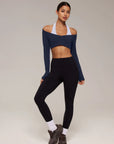 Pilates Crop Top Halter Top - Long Sleeve-SUUKSESS-SUUKSESS