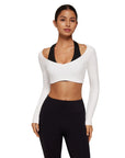 Pilates Crop Top Halter Top - Long Sleeve-SUUKSESS-SUUKSESS