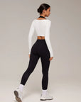 Pilates Crop Top Halter Top - Long Sleeve-SUUKSESS-SUUKSESS