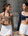 Pilates Crop Top Halter Top - Long Sleeve-SUUKSESS-SUUKSESS