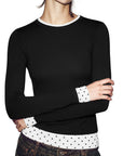 Layered Crew Neck Fitted Shirt - Long Sleeve