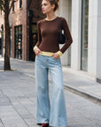 Layered Crew Neck Fitted Shirt - Long Sleeve