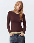 Layered Crew Neck Fitted Shirt - Long Sleeve